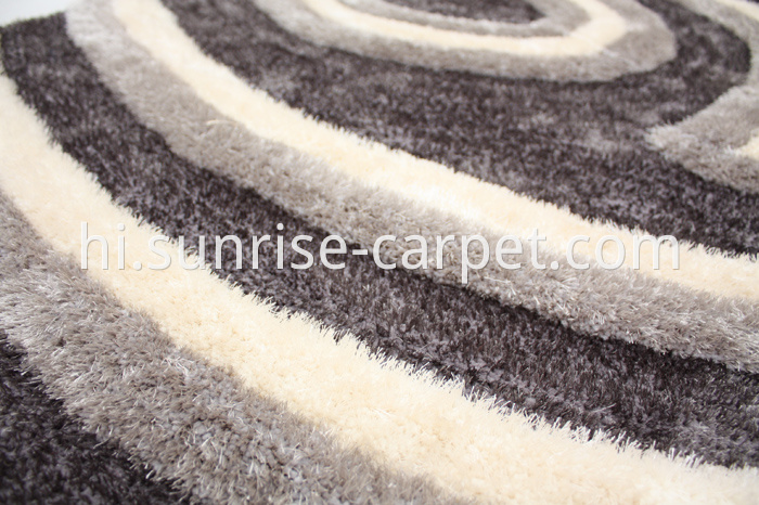 Elastic Mixed With Viscose Shaggy Rug With 3d Design